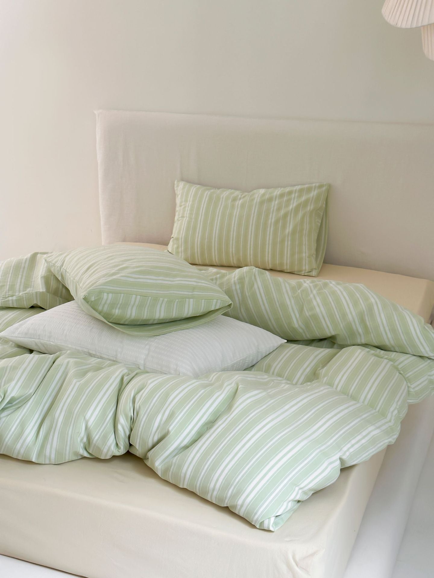 Refreshing Stripe Bedding Set / Forest Green