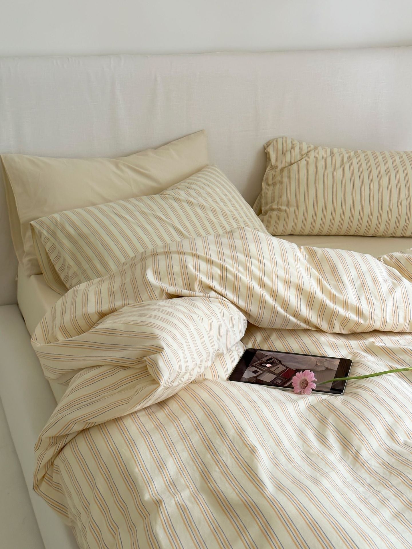 Refreshing Stripe Bedding Set / Forest Green