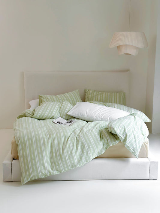 Refreshing Stripe Duvet Cover / Mint Green