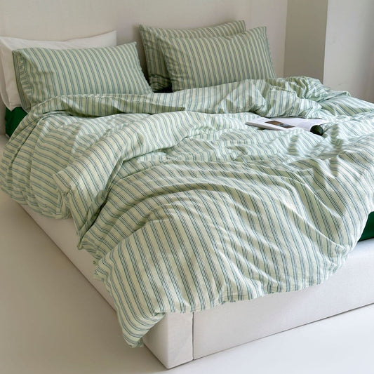 Refreshing Stripe Pillowcases / Forest Green