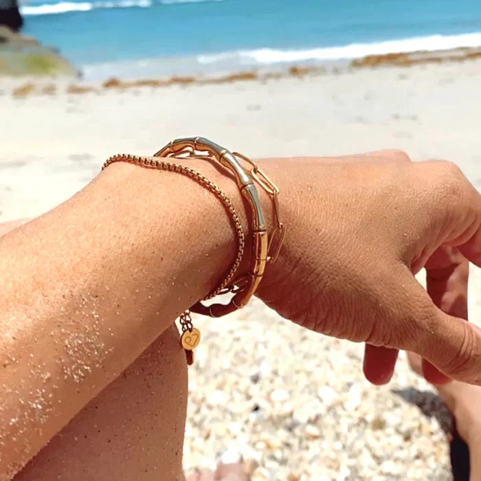 Bamboo Cuff Bangle Bracelet-soristyle