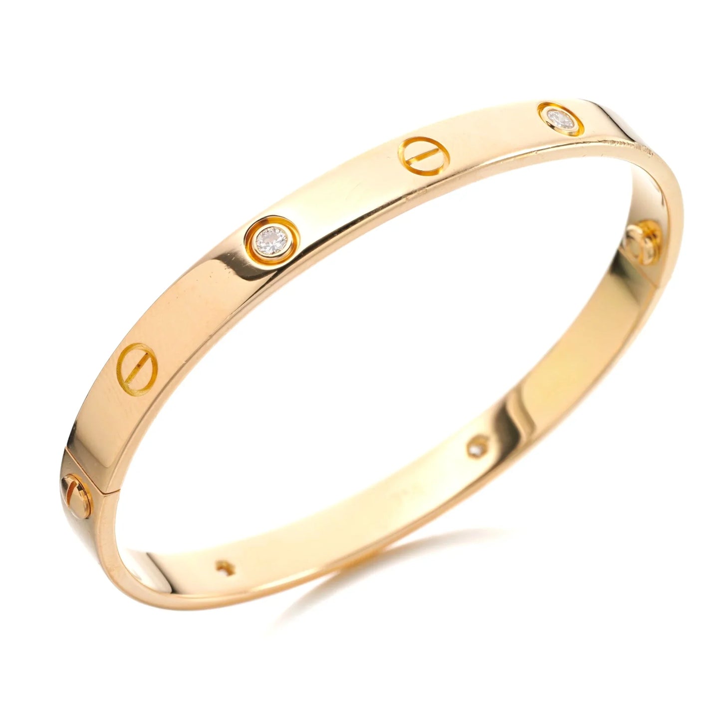 Elegant Diamond Screw Bangle Bracelet