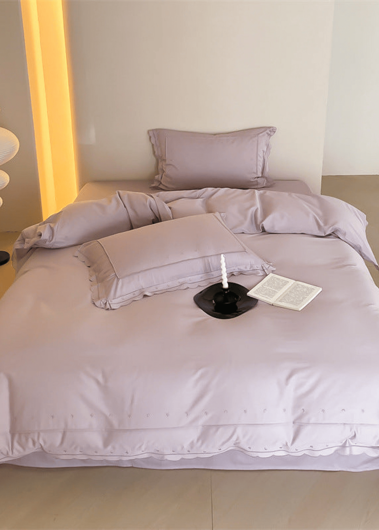 Star Gaze Short Cake Ruffle Bedding Set / Purple