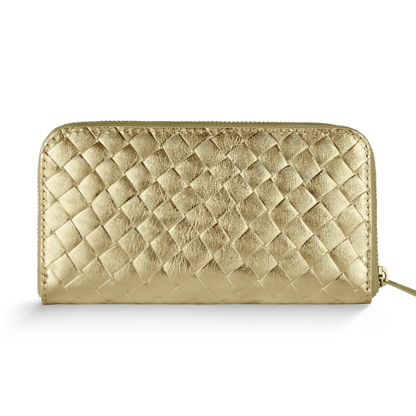 Weave Metallic Suede Leather Wallet