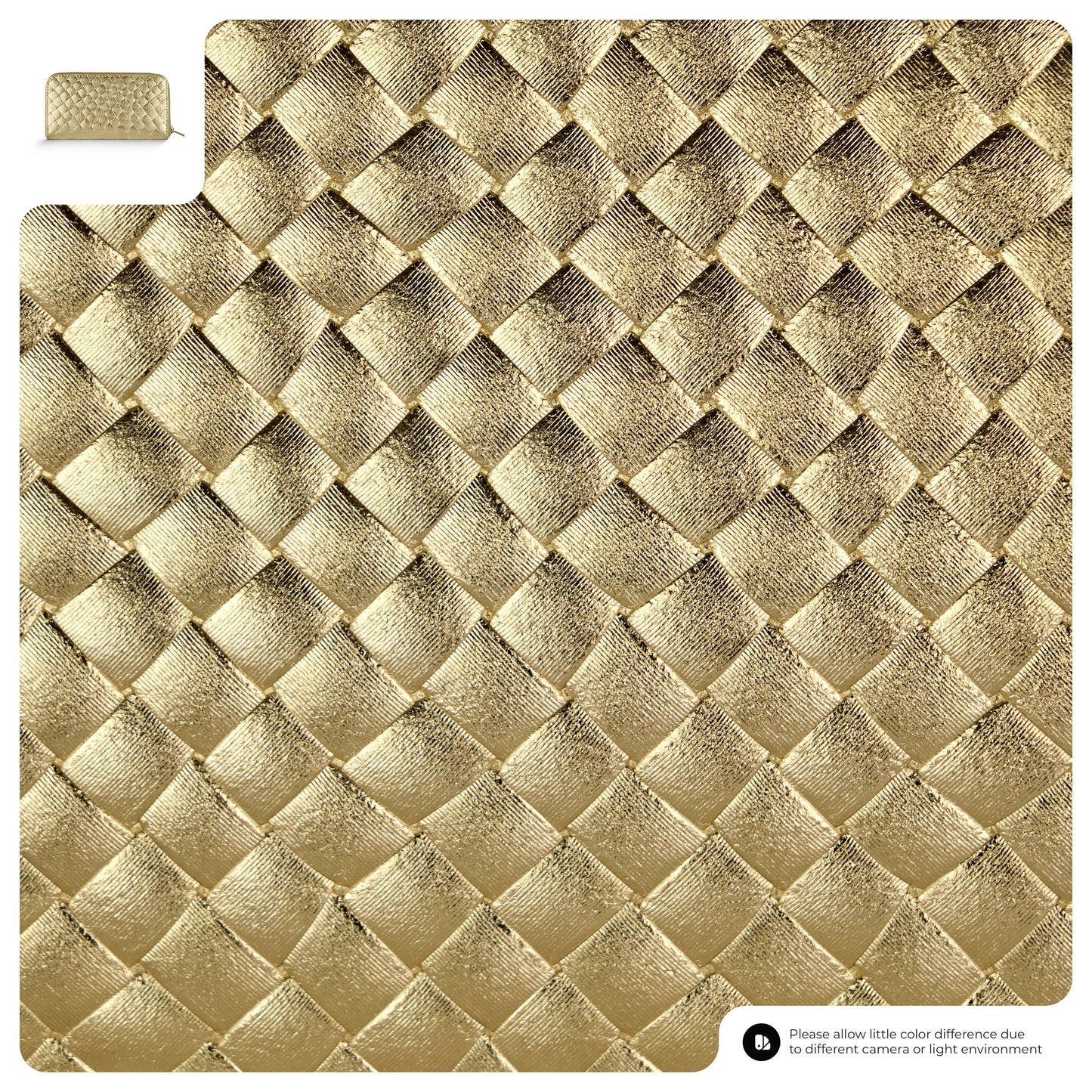 Weave Metallic Suede Leather Wallet