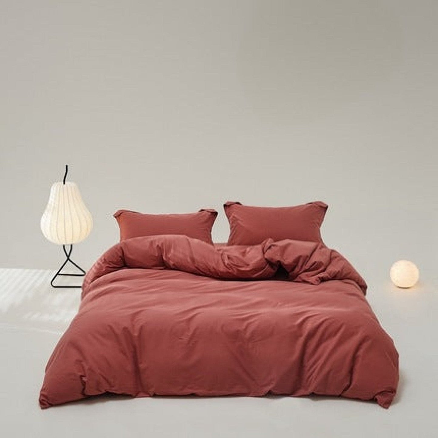Velvære Luxe Solid Color Cotton Bedding Set / Brown